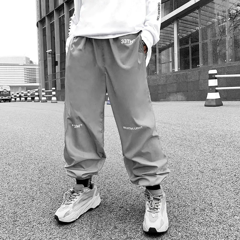 Men's and Women's Loose Casual Reflective Jogger Pants