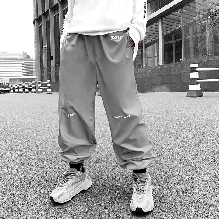 Men's and Women's Loose Casual Reflective Jogger Pants