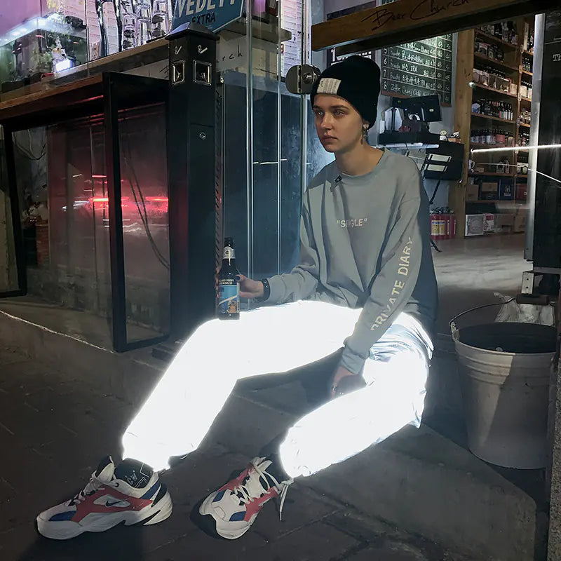 Men's and Women's Loose Casual Reflective Jogger Pants