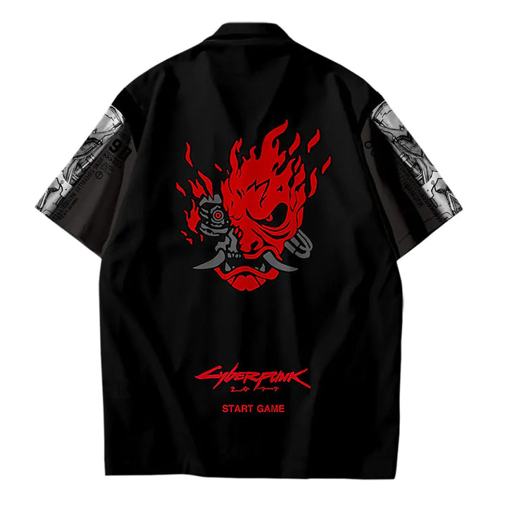 Men's Cyberpunk 3D Printed Casual Short Sleeve Shirt