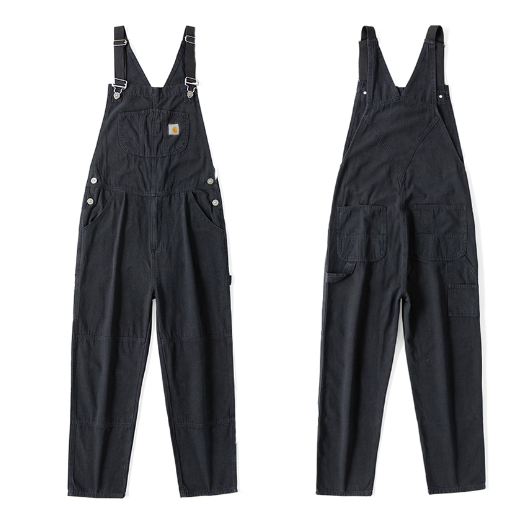 Zipper Pocket Suspender Trousers for Casual Street Wear