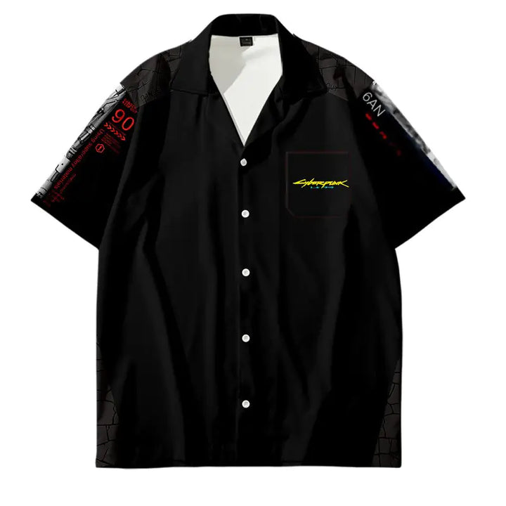 Men's Cyberpunk 3D Printed Casual Short Sleeve Shirt