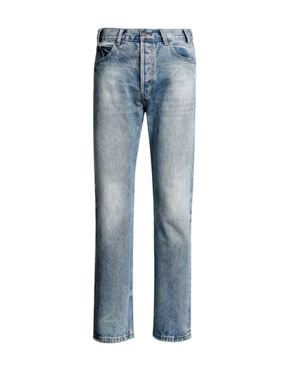 Light Blue Washed Loose Fit Jeans - Japanese Street Style