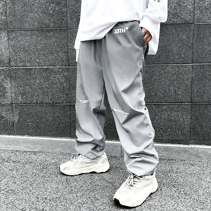 Men's and Women's Loose Casual Reflective Jogger Pants