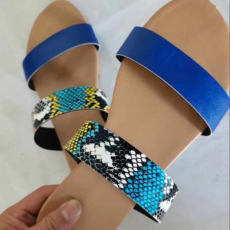 Flat Bottom Sandals with Round Bulge Bag for Women