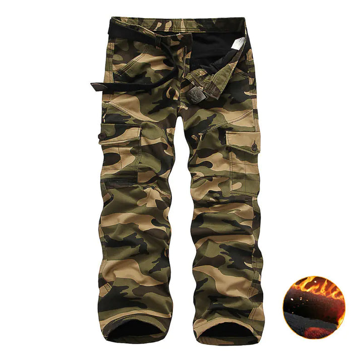 Men's Camouflage Cargo Pants with Fleece Lining