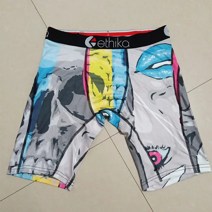 Men's Long Ice Silk Sports Boxers - Breathable & Quick-Dry