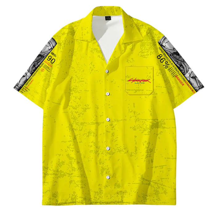 Men's Cyberpunk 3D Printed Casual Short Sleeve Shirt