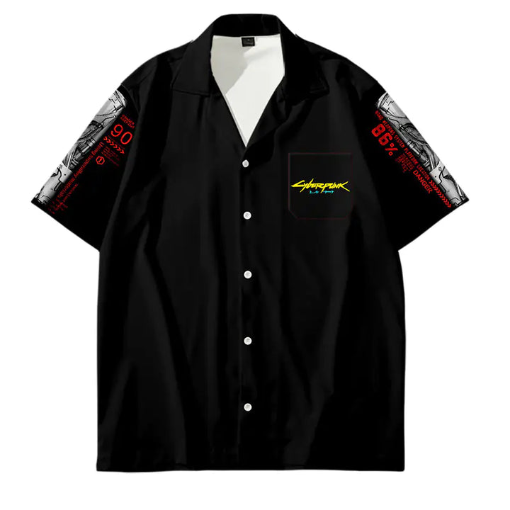 Men's Cyberpunk 3D Printed Casual Short Sleeve Shirt