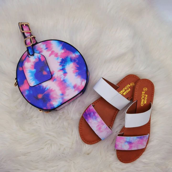 Flat Bottom Sandals with Round Bulge Bag for Women