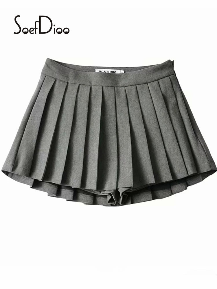 High Waist Side Zipper Skirt